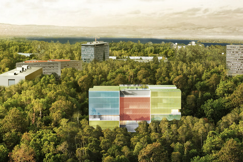 史蒂芬·霍尔为无国界医生组织设计办公室，彩色光电玻璃大楼成为森林中的彩虹