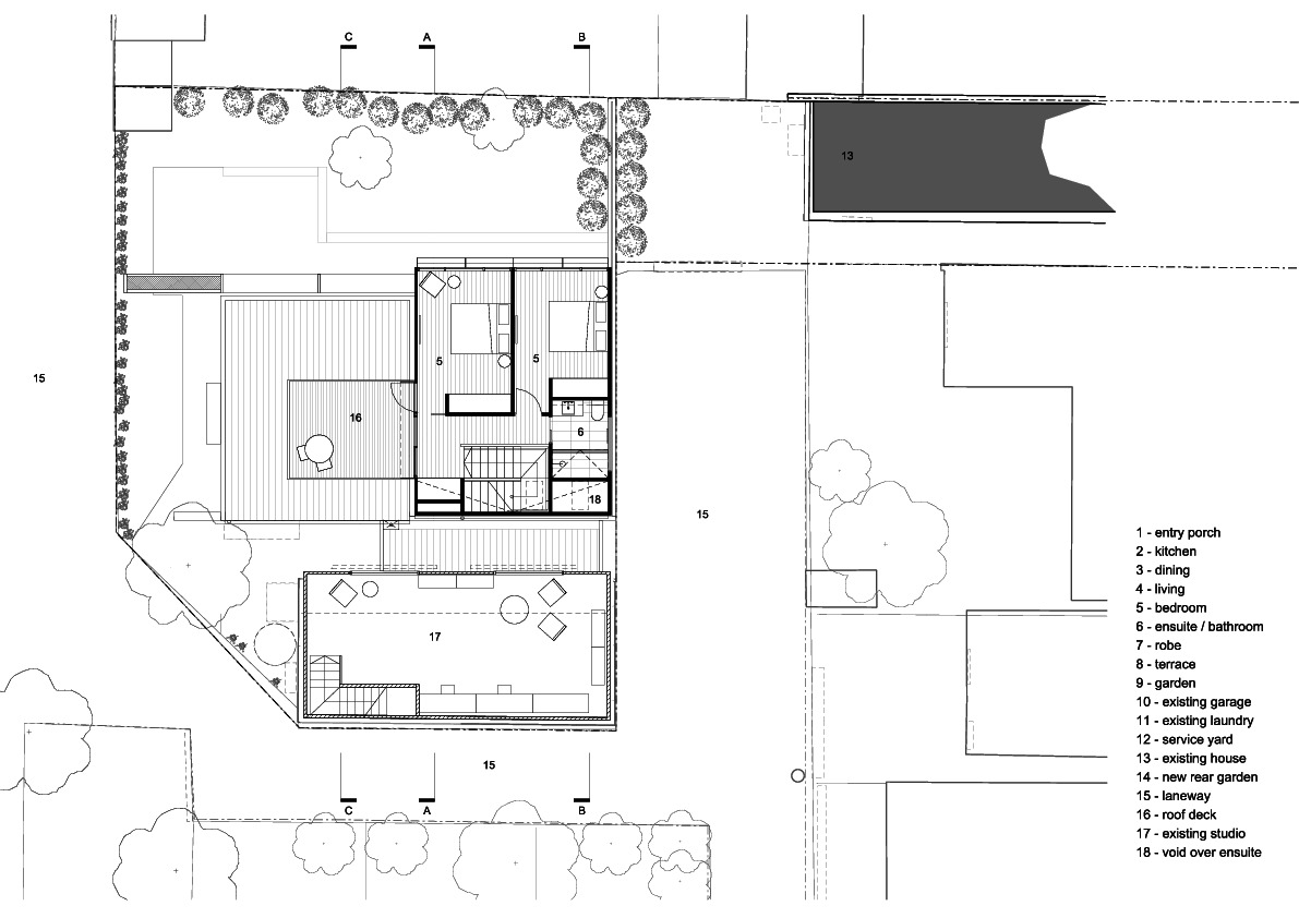 “拼贴布”花园住宅 Garden Wall House丨Sarah Kahn Architect